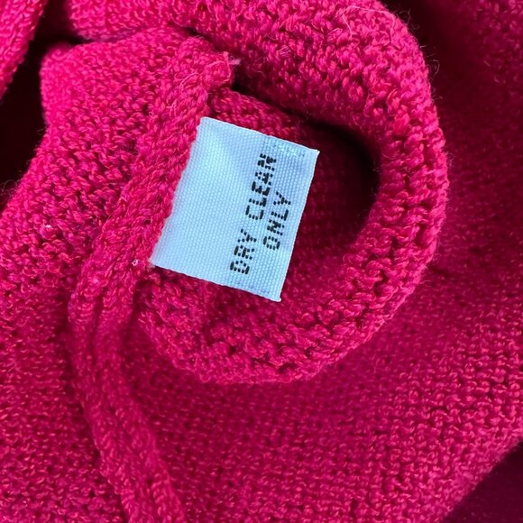 St John Marie Gray Cardigan Size 8 Red Gold Button Front Santana Knit - Picture 10 of 10